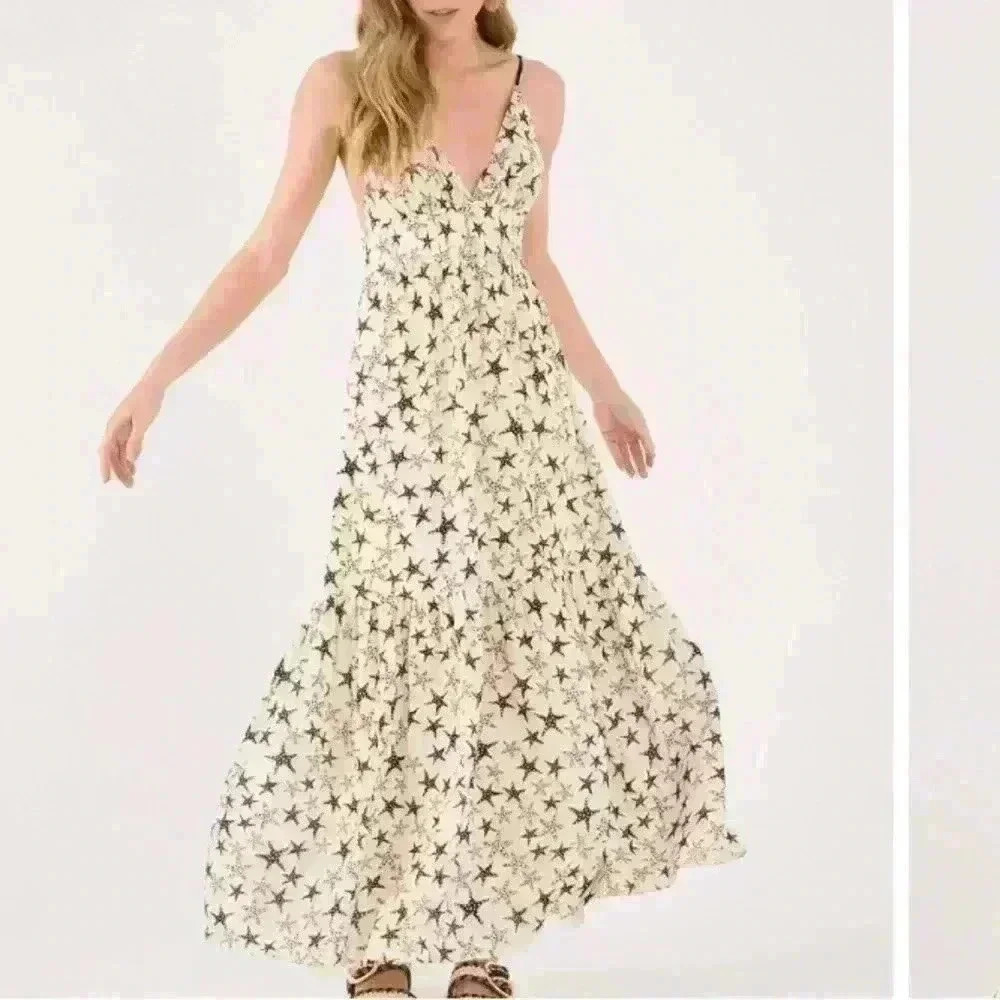 NWT Dress To Maxi Midi Star Tan Brown Dress Tamanhos Size P (US 4)
